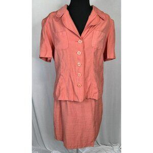 Sweet Suit Skirt Suit Blazer Jacket Size 14 Dressy Coral Vintage